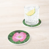 Pink Poppy Sandstein Untersetzer (Seite)