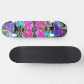 Pink Poppy Schwarz-Weiß-Punkte Skateboard (Horizontal)