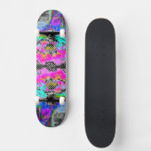 Pink Poppy Schwarz-Weiß-Punkte Skateboard (Vorderseite)