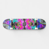 Pink Poppy Schwarz-Weiß-Punkte Skateboard (Horizontal)