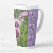 Pink Poppy Stiefmütterchen Viola Shabby Blume Latt Milchtasse (Rechte Ecke)