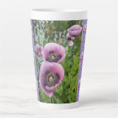 Pink Poppy Stiefmütterchen Viola Shabby Blume Latt Milchtasse (Vorderseite)