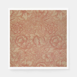 Pink Poppy (von William Morris) (Vintages Muster) Serviette