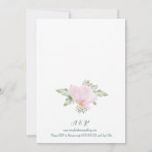 Pink Poppy Watercolor Florals Wedding Einladung (Rückseite)