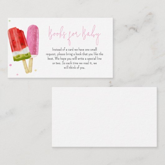 Pink Popsicle Baby Duschbücher für Baby Begleitkarte (Vorne/Hinten)