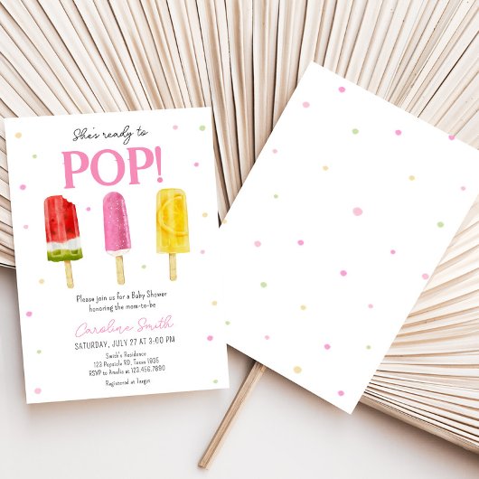 Pink Popsicle Baby Dusche Einladung