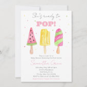 Pink Popsicle Baby Dusche Einladung (Vorderseite)