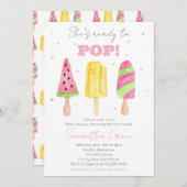 Pink Popsicle Baby Dusche Einladung (Vorne/Hinten)