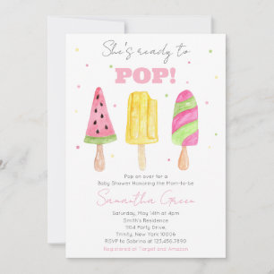 Pink Popsicle Baby Dusche Einladung