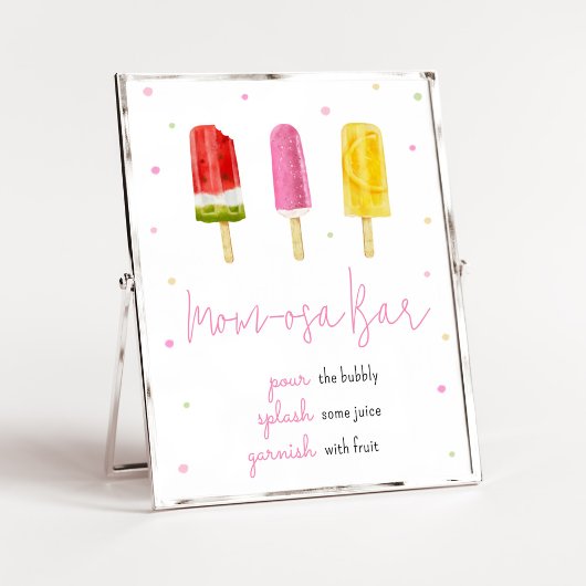 Pink Popsicle Baby Dusche Mama Osa Bar Poster