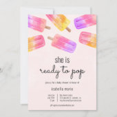 Pink Popsicle Bereit zum Pop Kinderdusche Einladung (Vorderseite)