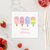 Pink Popsicle Birthday Serviette (Beispiel)