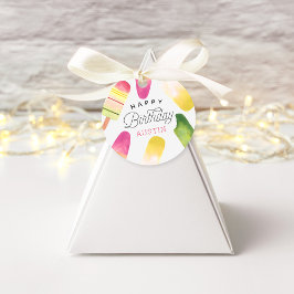 Pink Popsicle Personalisiert Kindergeburtstag Part Geschenkanhänger