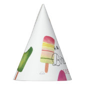 Pink Popsicle Personalisierter Kindergeburtstag Partyhütchen (Links)