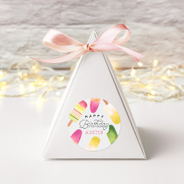 Pink Popsicle Personalisierter Kindergeburtstag Runder Aufkleber