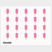 Pink Popsicle Runder Aufkleber (Blatt)