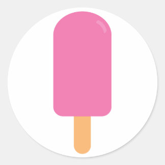 Pink Popsicle Runder Aufkleber