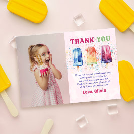 Pink Popsiday Foto Dankeschön Karte