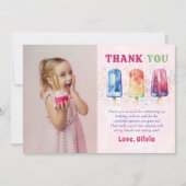 Pink Popsiday Foto Dankeschön Karte (Vorderseite)
