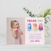 Pink Popsiday Foto Dankeschön Karte (Stehend Vorderseite)