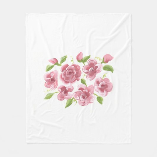 Pink Posies Fleece Blanket (Vorderseite)