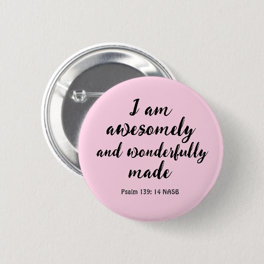 Pink Positive biblische Bestätigung Button (Vorne & Hinten)