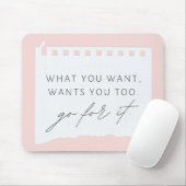 Pink Positive Inspiration Affirmation Mouse Pad Mousepad (Mit Mouse)