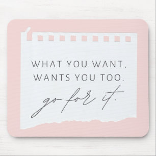 Pink Positive Inspiration Affirmation Mouse Pad Mousepad