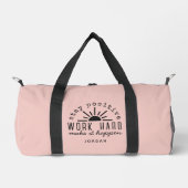 Pink Positive Motivational Quote with Name Duffle Bag (Vorderseite)