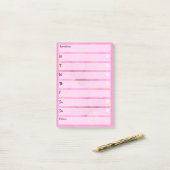Pink Post-It Note Simple Weekly Planner Klebezettel (Auf Schreibtisch)