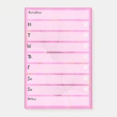 Pink Post-It Note Simple Weekly Planner Klebezettel (Vorderseite)