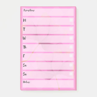 Pink Post-It Note Simple Weekly Planner Klebezettel