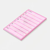 Pink Post-It Note Simple Weekly Planner Post-it Klebezettel (angewinkelt)