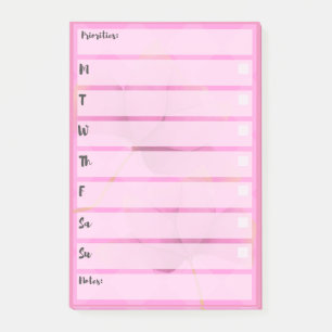 Pink Post-It Note Simple Weekly Planner Post-it Klebezettel