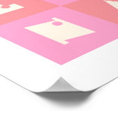 Pink Poster Kinderzimmer Wanddekor LUNA Name (Ecke)