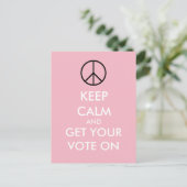 Pink-Postkarten behalten und abstimmen Postkarte (Stehend Vorderseite)