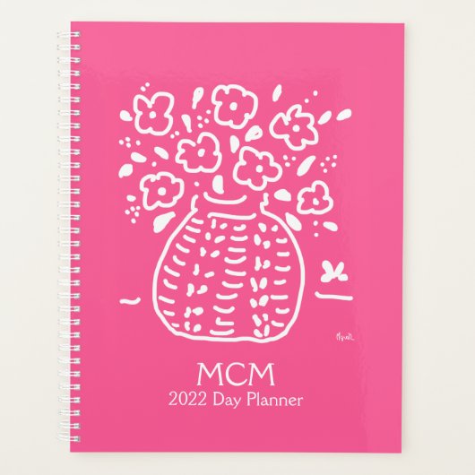 Pink Posy Vase Planner Planer (Vorderseite)