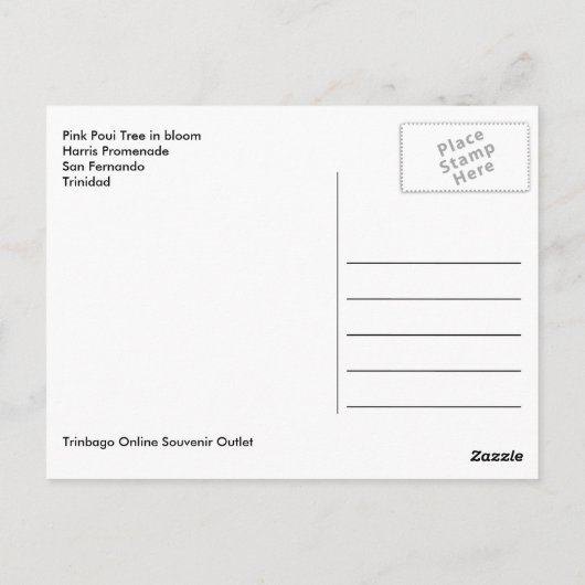 Pink Poui Tree on Harris Promenade San Fernando Postkarte (Rückseite)