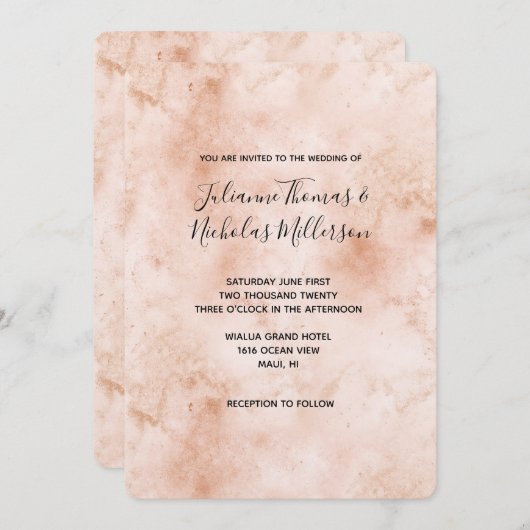 Pink Pour Abstrakt Einladung (Vorne/Hinten)