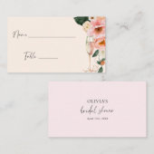 Pink Pour Floral Champagner Platzkarte (Vorne/Hinten)