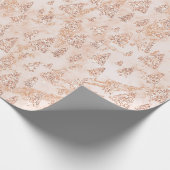 Pink Powder Gold Glitzer Weihnachtsbaum Marmor Lux Geschenkpapier (Ecke)