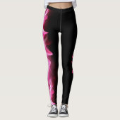 Pink Power Blitzschlag Ribbon Brustkrebs Leggings (Vorderseite)
