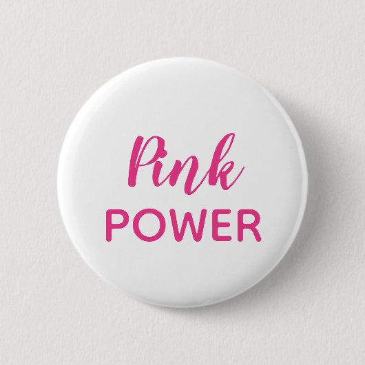 Pink-Power-Typografie Button (Vorderseite)