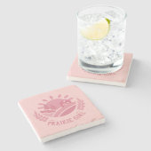 Pink Prairie Girl Stone Untersetzer (Seitenansicht)