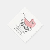 Pink Pram Custom Baby Duschpapier Napkins Serviette (Ecke)