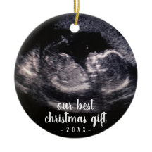 Pink Pregnancy Reveal Ultrasound Foto Weihnachten