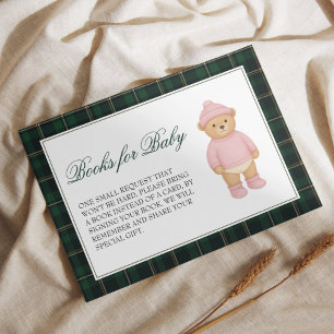 Pink Preppy Bear Baby Shooting Books for Baby Begleitkarte