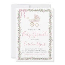 Pink Preppy Carriage Girl Baby Sprinkle