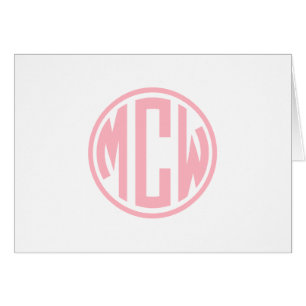 Pink Preppy Circle Monogram Schriftart DIY BG