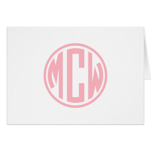 Pink Preppy Circle Monogram Schriftart DIY BG (Vorderseite (Horizontal))